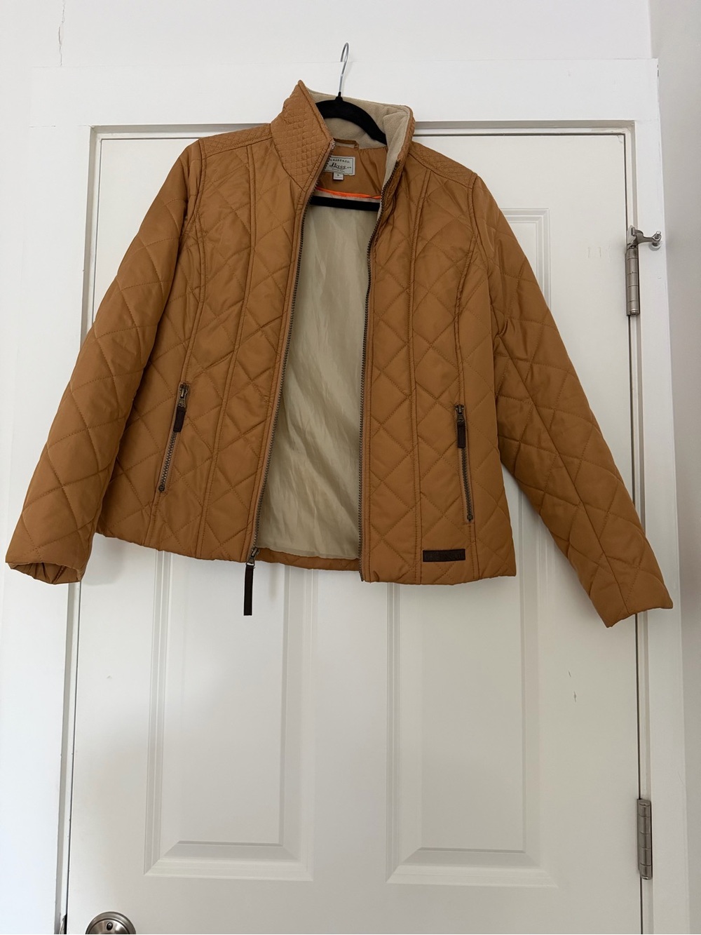 2000s Bass & Co Women's Jacket in Camel - Lightweight Zip Front